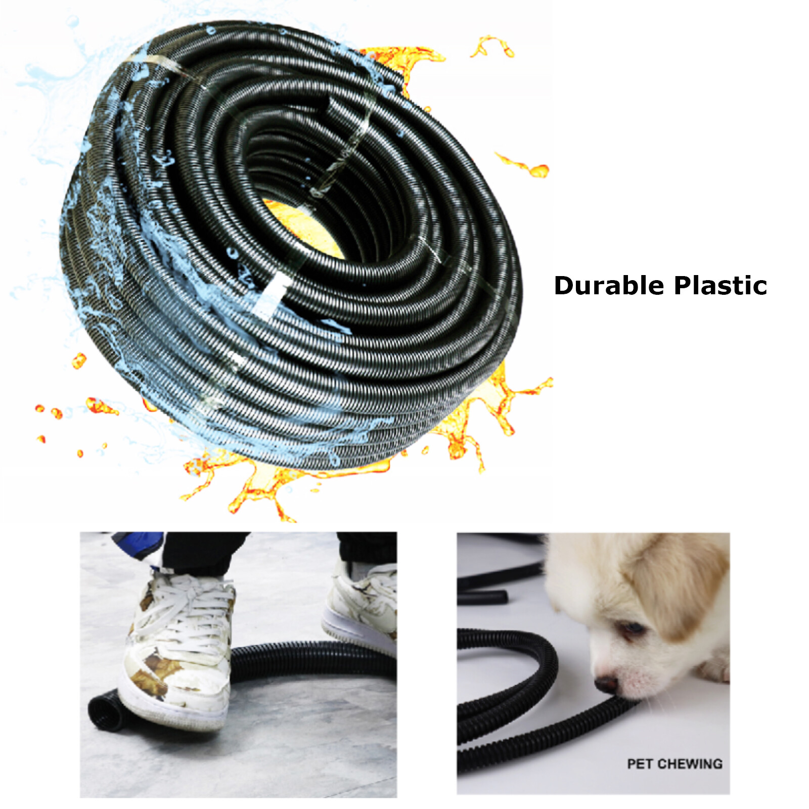 Split Conduit Wire Loom Tubing Wrap Protector Cable Sleeve Flex but Strong Lot