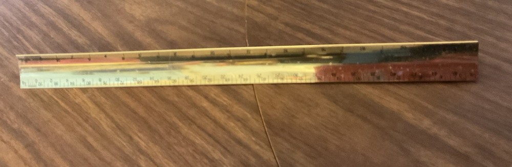 Vintage Triangular Architect Drafting Scales 3 Sided Ruler Metal Brass NOS