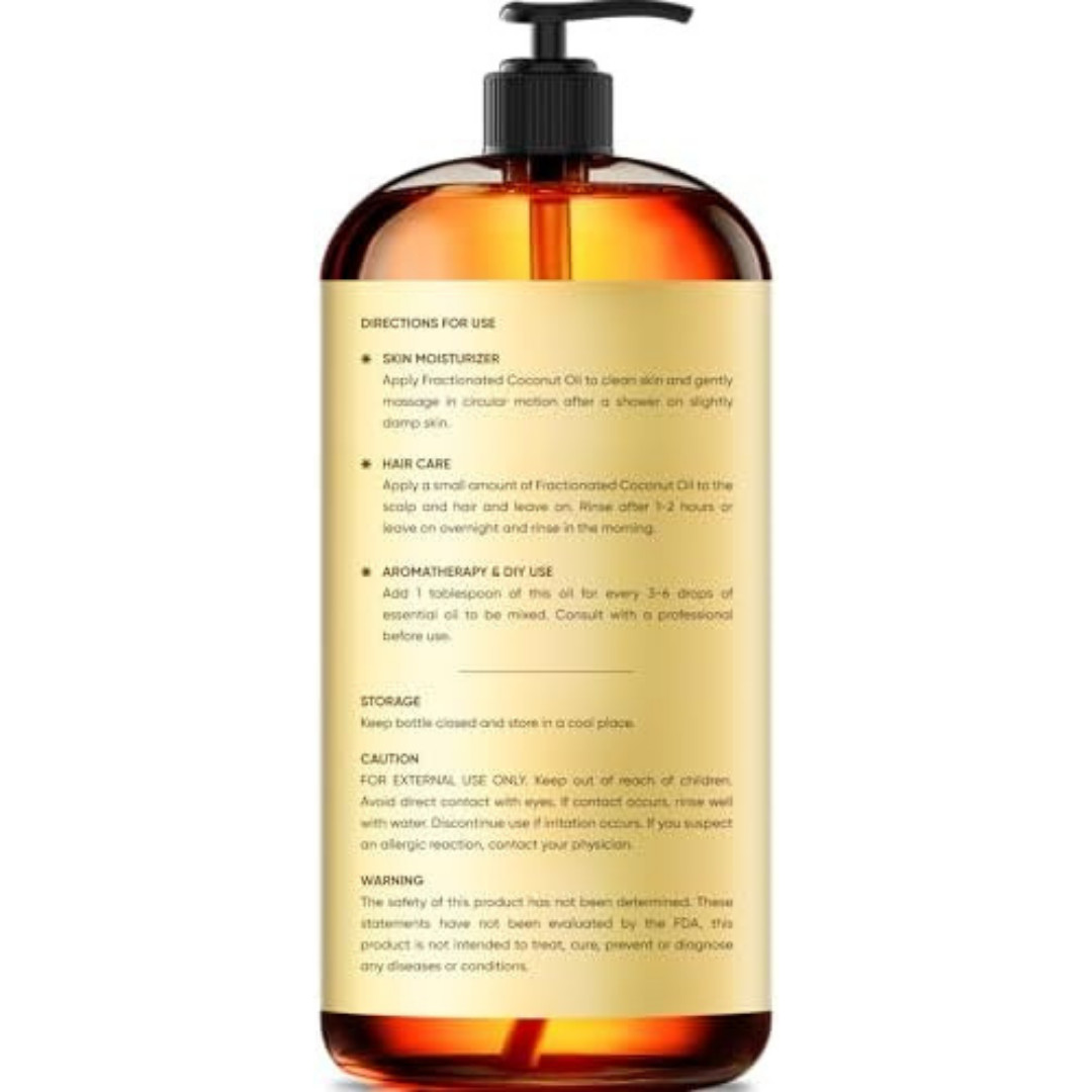 Fractionated Coconut Oil 16oz 100% Pure Carrier Oil for Skin & Hair.