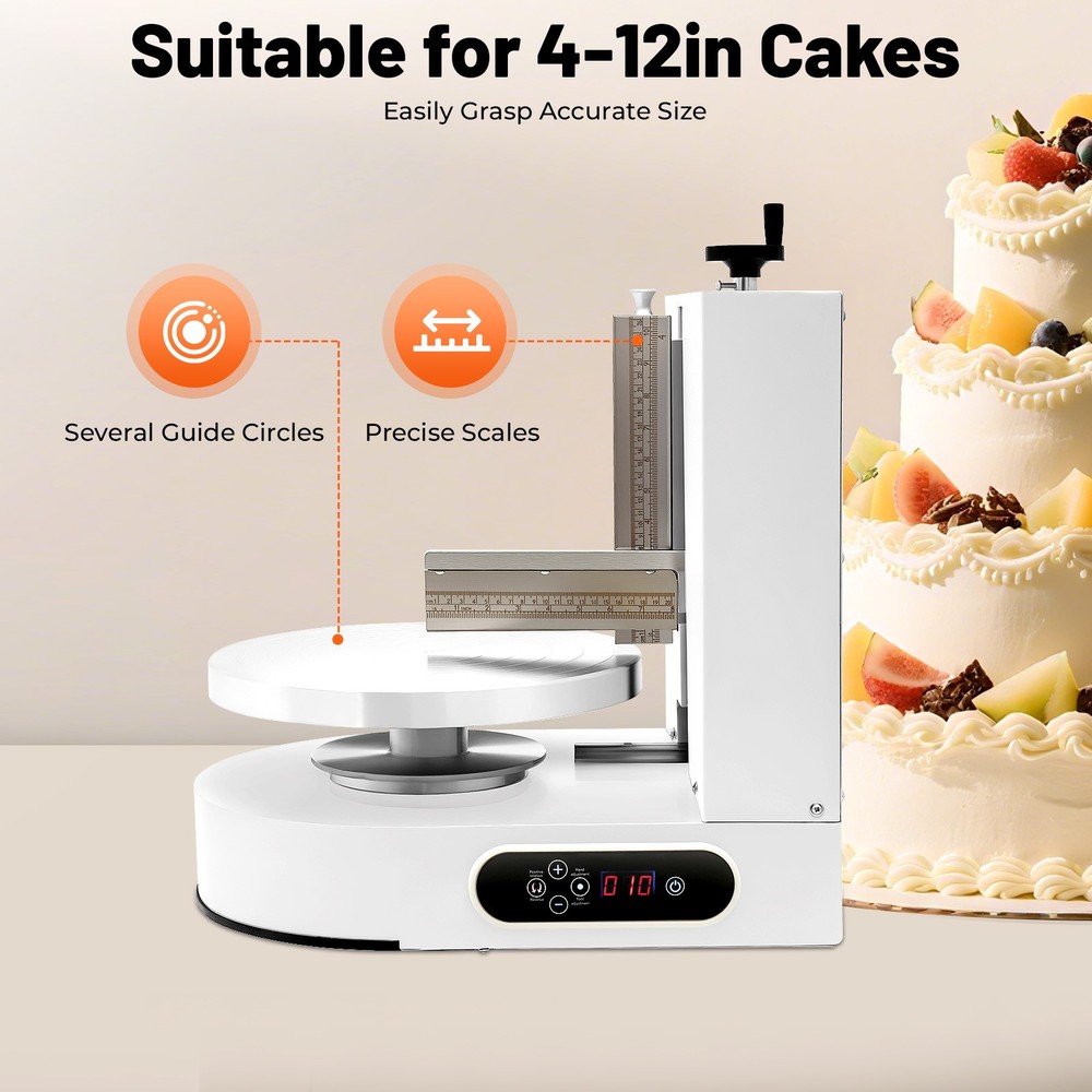 200W Decorating Machine 4-12in Auto Cake Icing Smoother Coating Scraping Machine