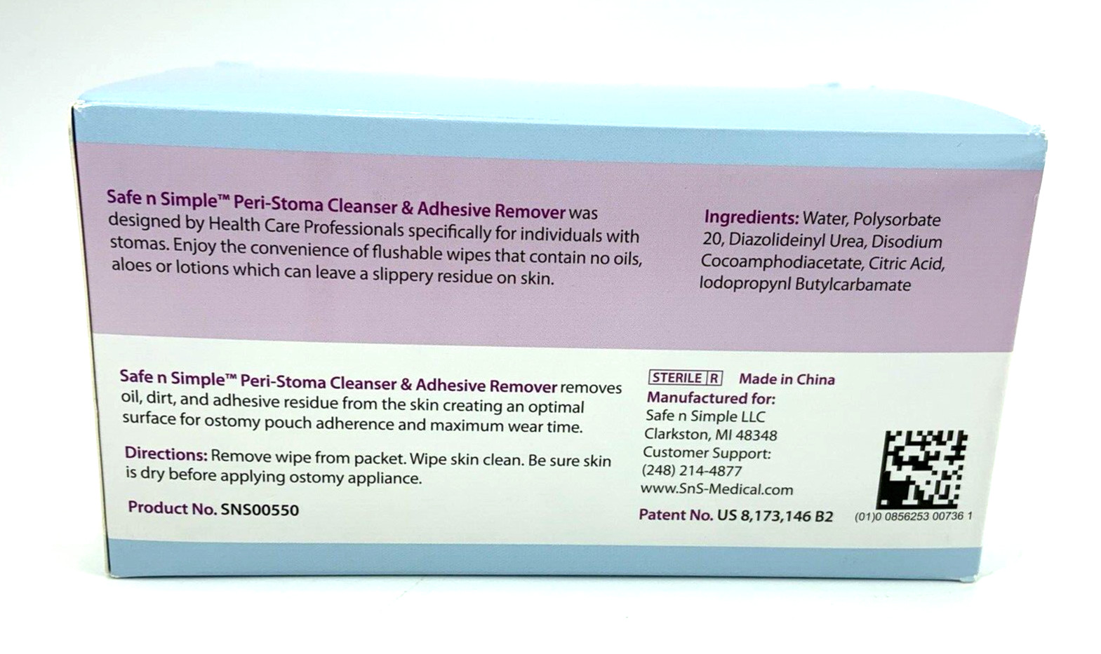 100 Safe n' Simple SNS00550 Peri-Stoma Cleanser & Adhesive Remover Exp 2026-2027