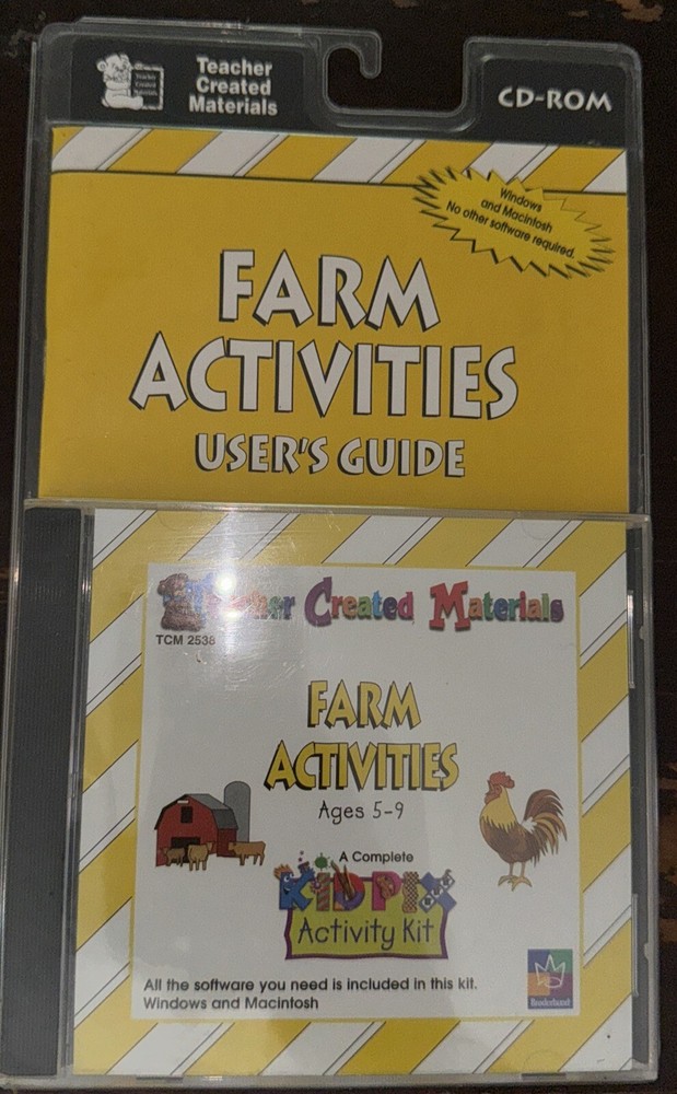 Teacher Created Materials -Farm  Activities User's Guide CD-ROM Age 5-9 New