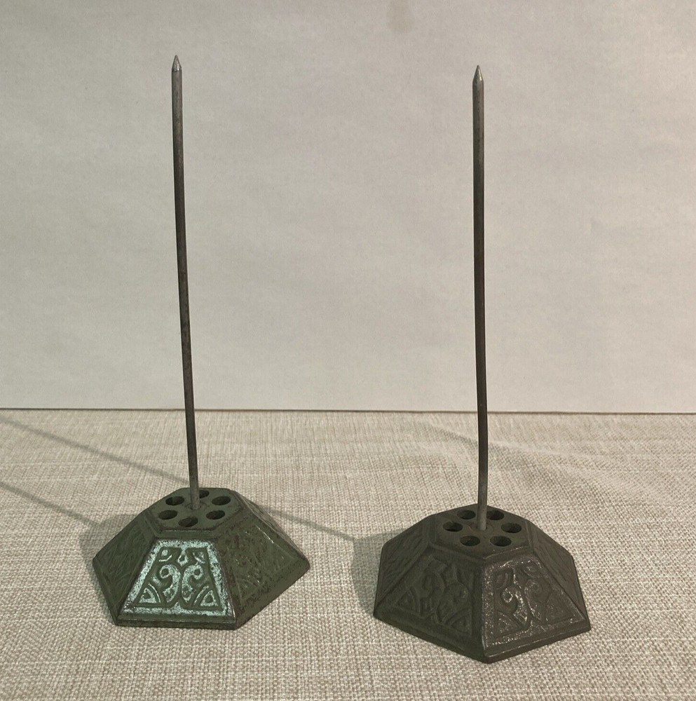Two Vintage Cast Iron Note/Receipt Stakes