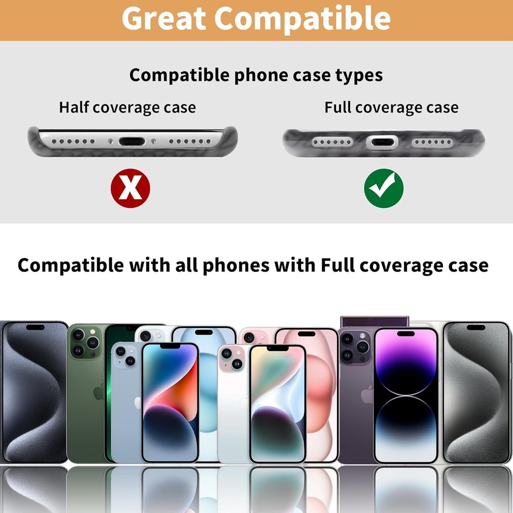 TACOMEGE 2pcs Transparent Phone Tether Tabs for Clear Cases, Cell