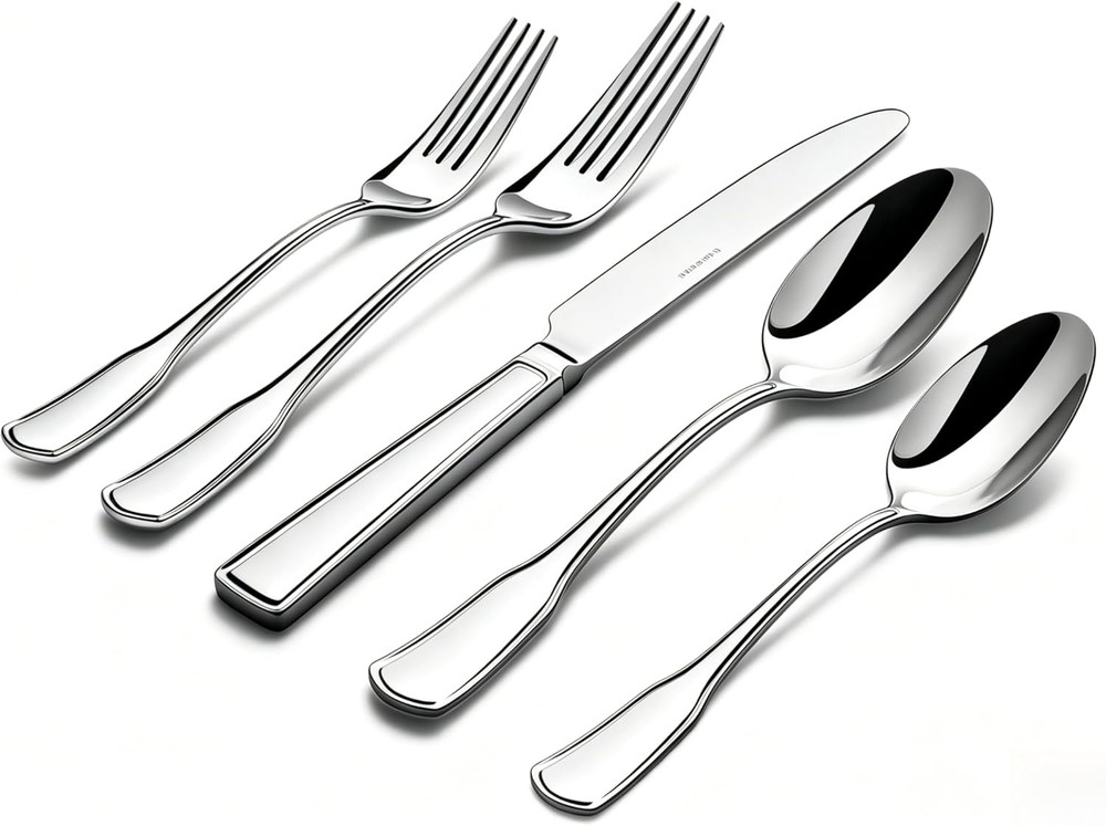 40-Piece Silverware Set, 18/10 Stainless Steel Flatware Set for 8, Tableware Cut