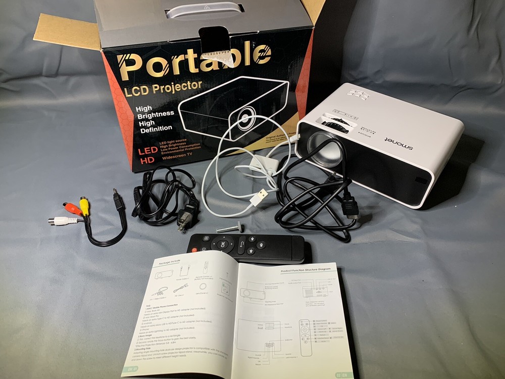 Portable LCD Projector PC PS5 HDMI USB