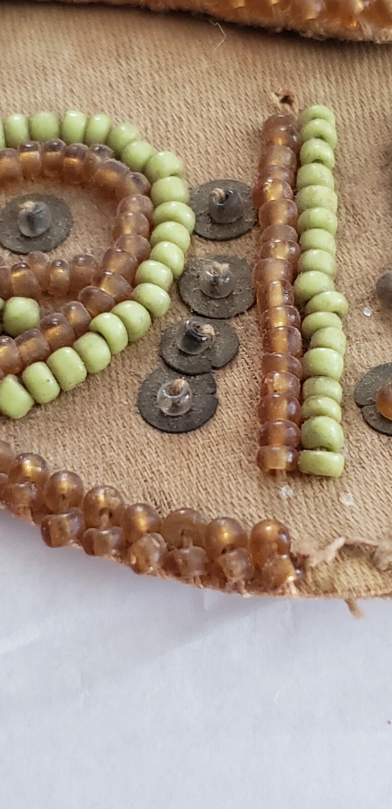 1912 NATIVE AMERICAN VICTORIAN SEED BEADED HAND MADE HANGING MATCH - CARD HOLDER