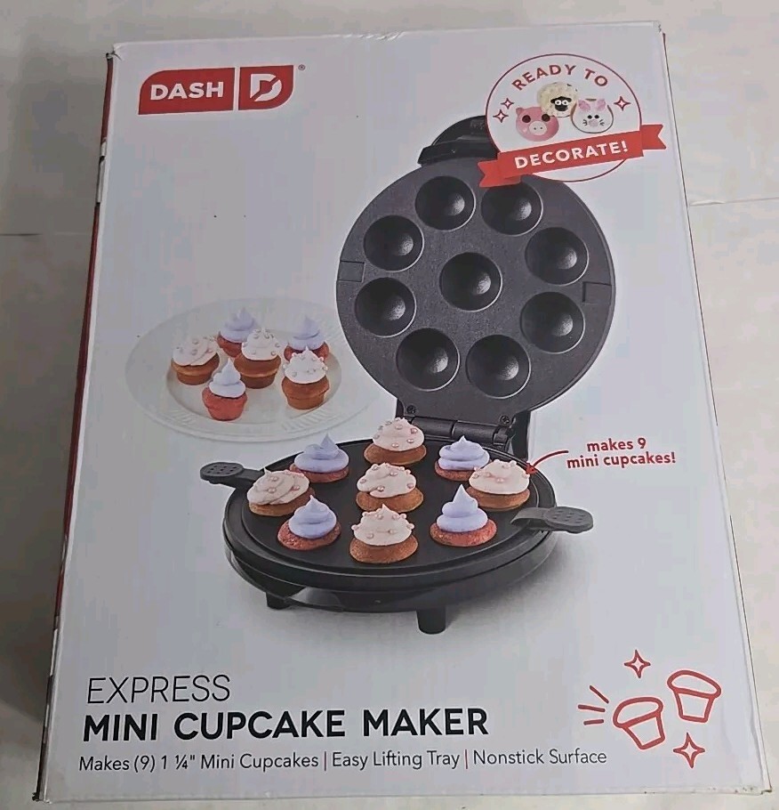 New Dash Express Mini Cupcake Maker Make 9 Mini Cupcakes