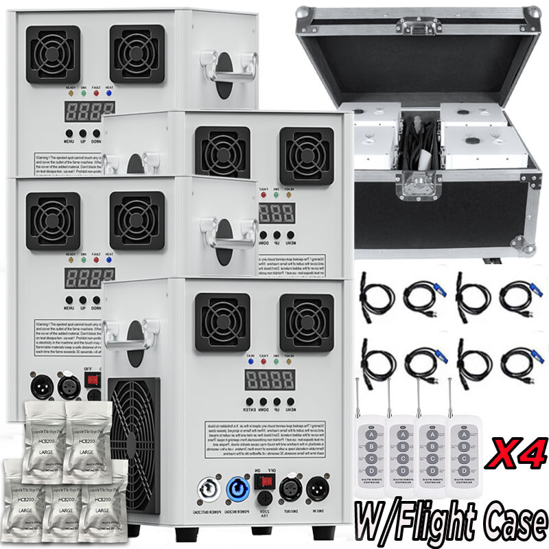 4PC Cold Spark Machine 700W Stage Effect DMX Firework Wedding 6.6-9.8ft w/Case
