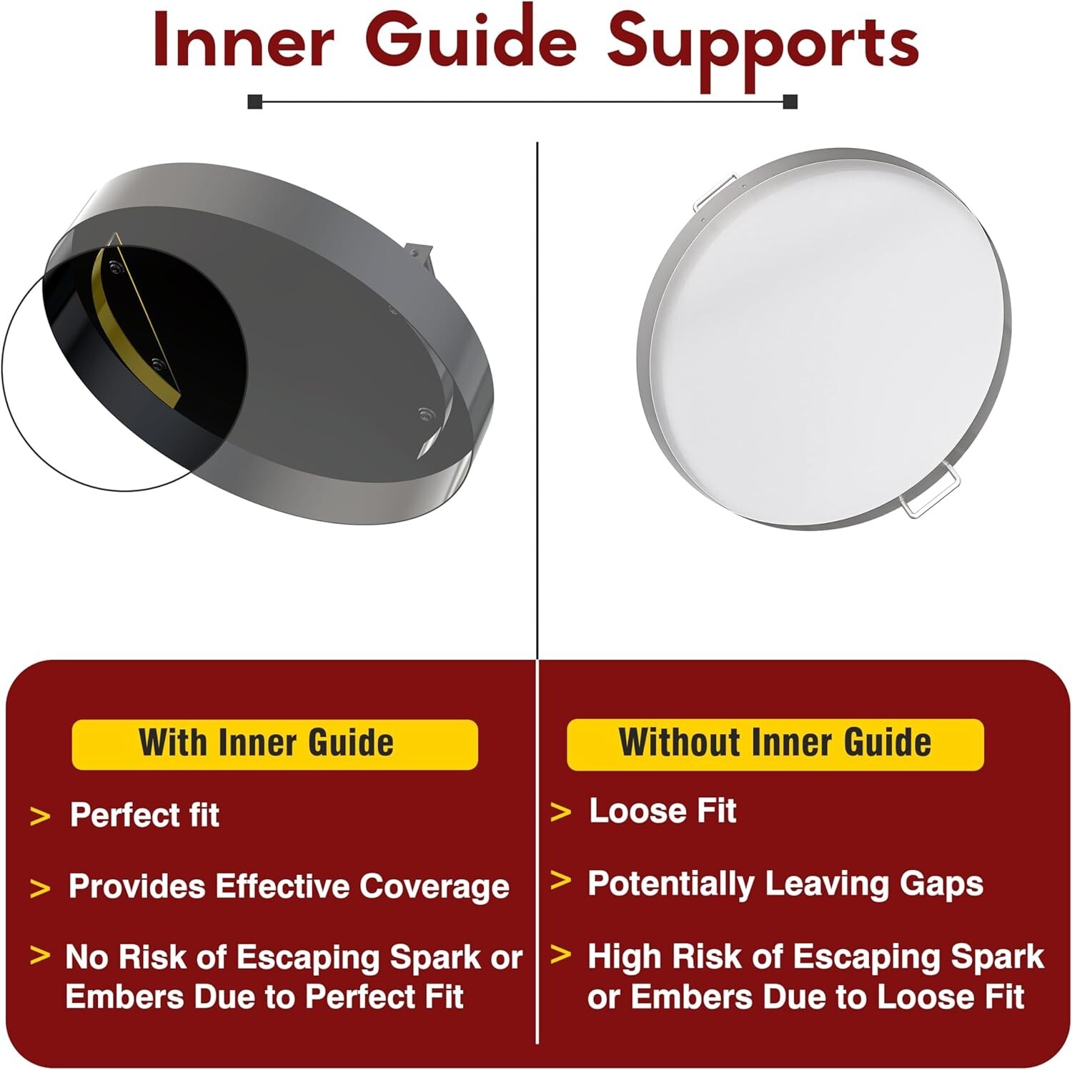 Firepit Snuffer Lid - For Solo Stove Yukon 2.0 & 1.0 - With 2 Wooden Handles