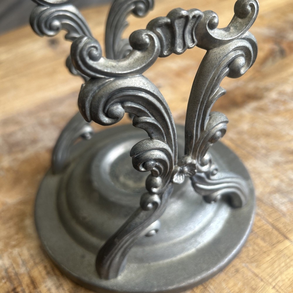 Two Handle Silver Plate Base 5.5"D 6.25"H Vintage