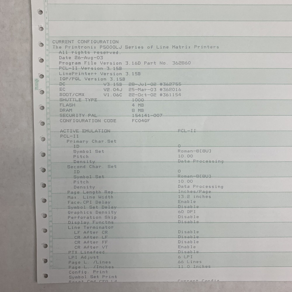 Printronix P5210 Cabinet PSA Line Matrix Printer Tested No Drivers