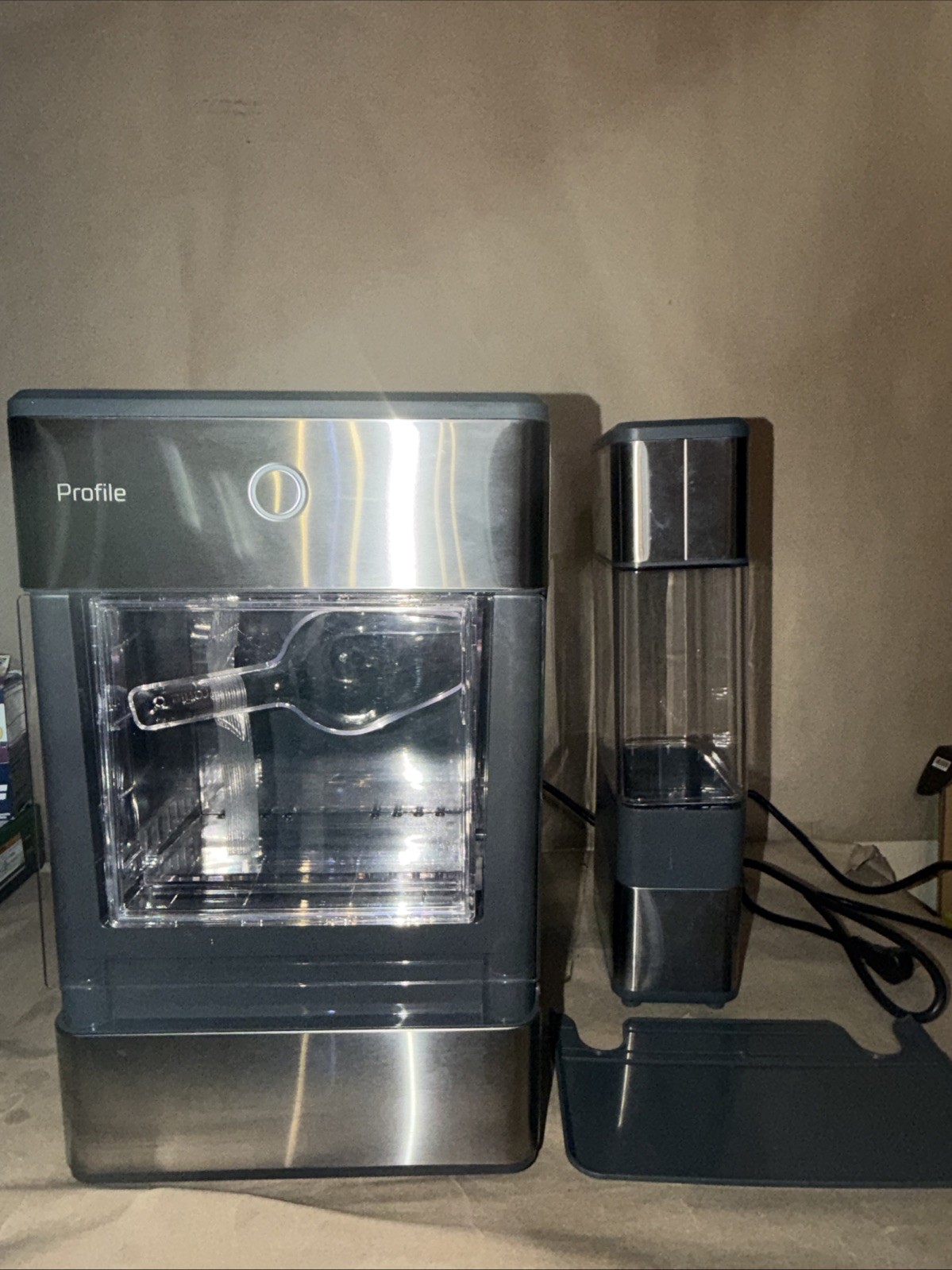 GE Profile Opal Nugget Ice Maker + Side Tank Countertop Icemaker Stainless Steel