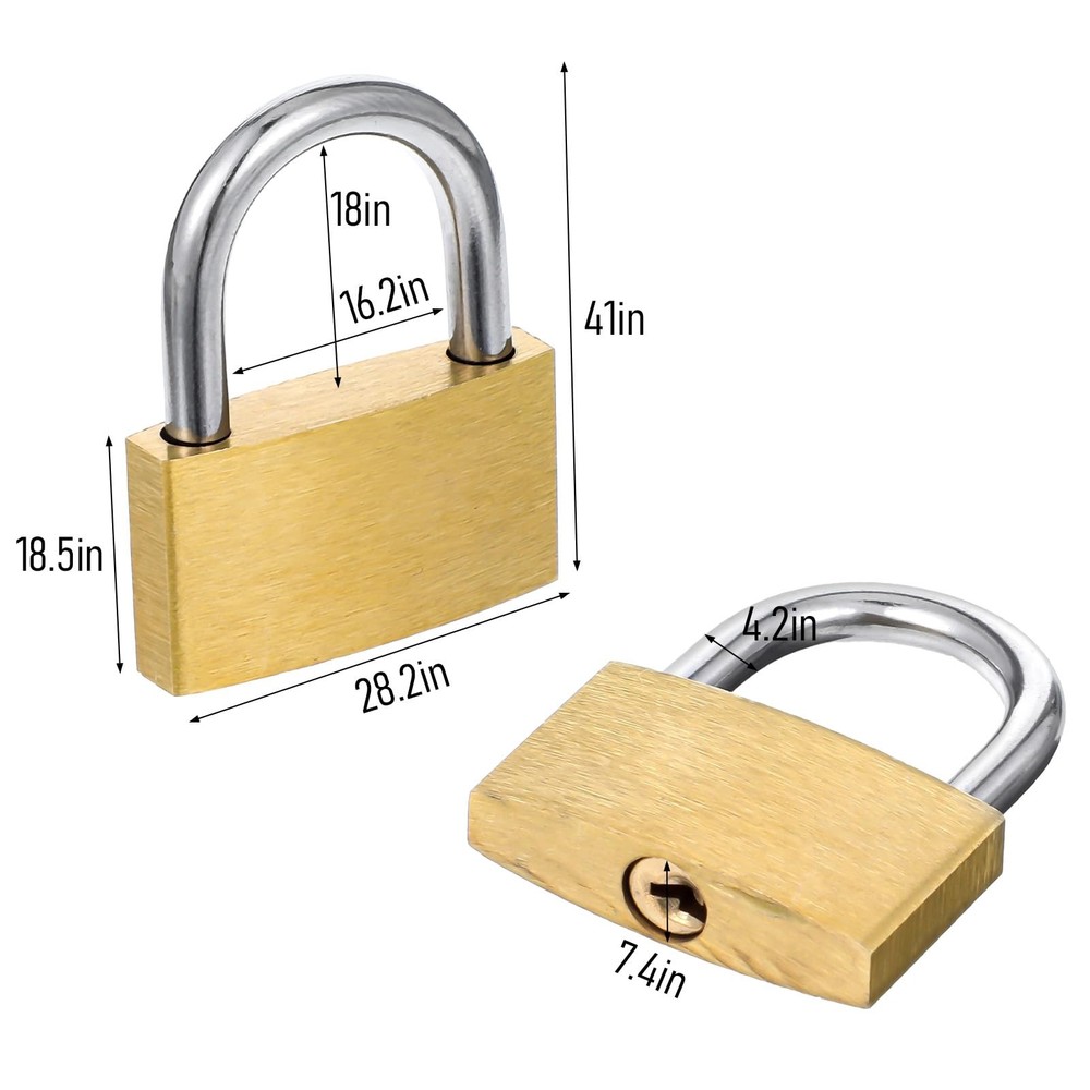 4 Pcs Small Lock, Small Solid Brass Keyed Padlocks, 20mm + 25mm Gym Locker Lo...