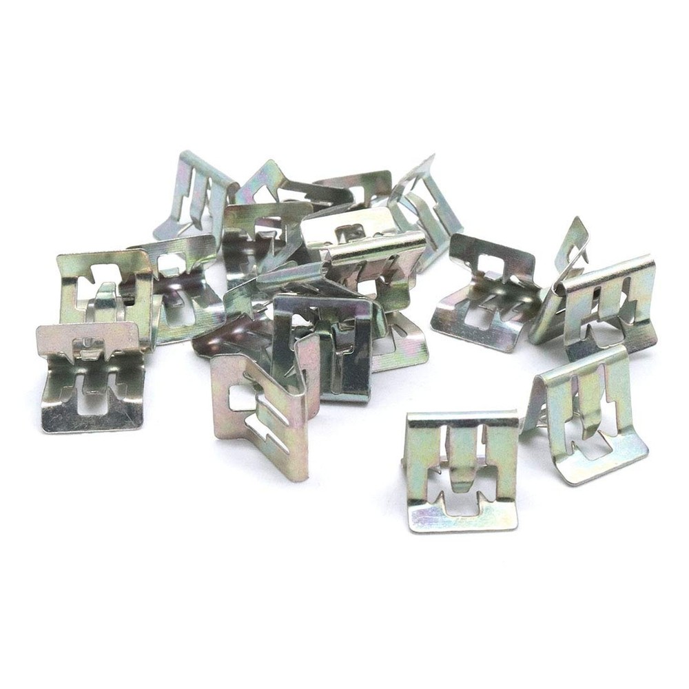 Metal Trim Clips, Car Dashboard Fastener Retainer, Zinc Plated, Pack of 20