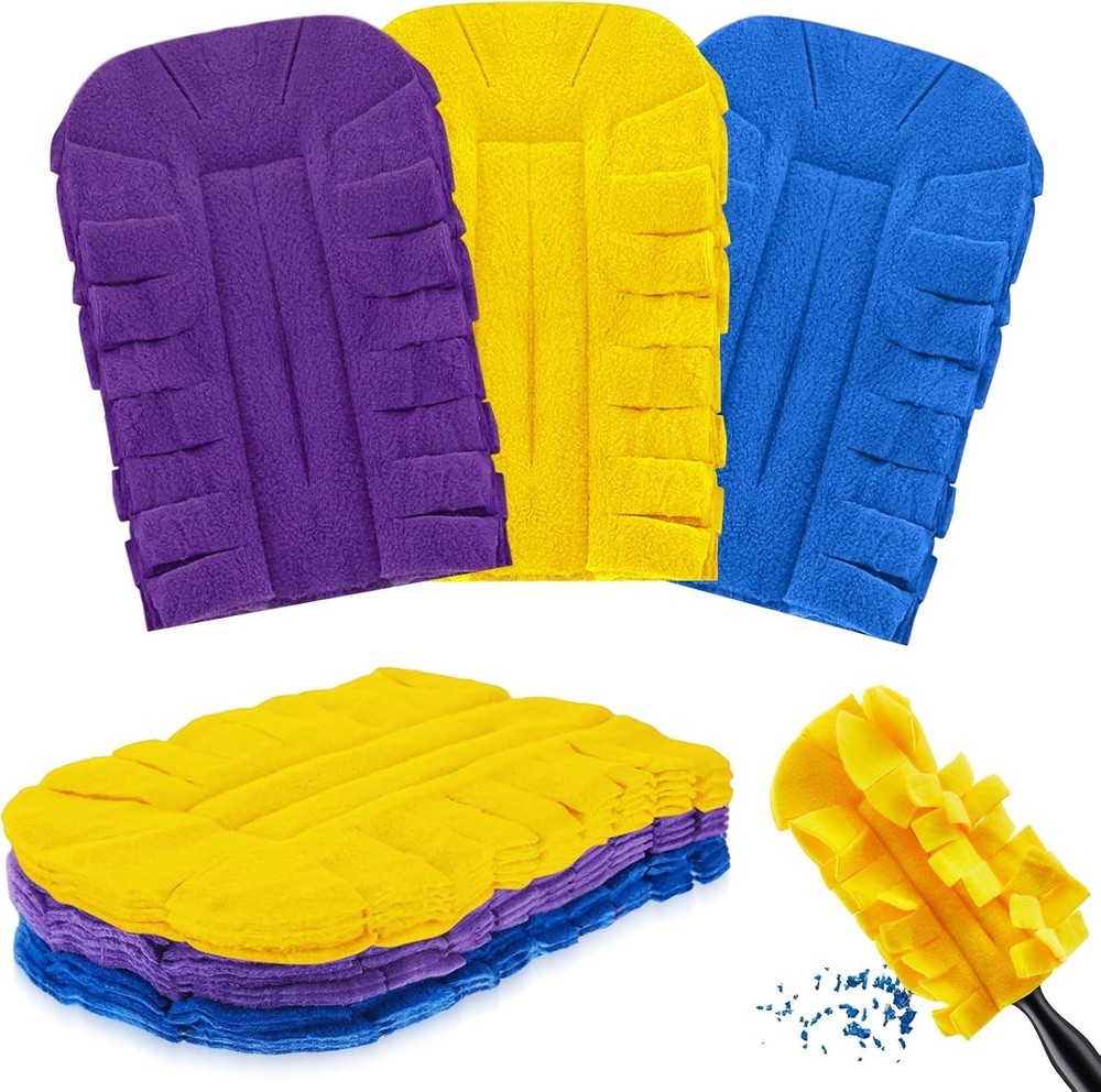3 Pcs Duster Refill Reusable Fleece Duster Refills Feather Flat Dusters Multi...