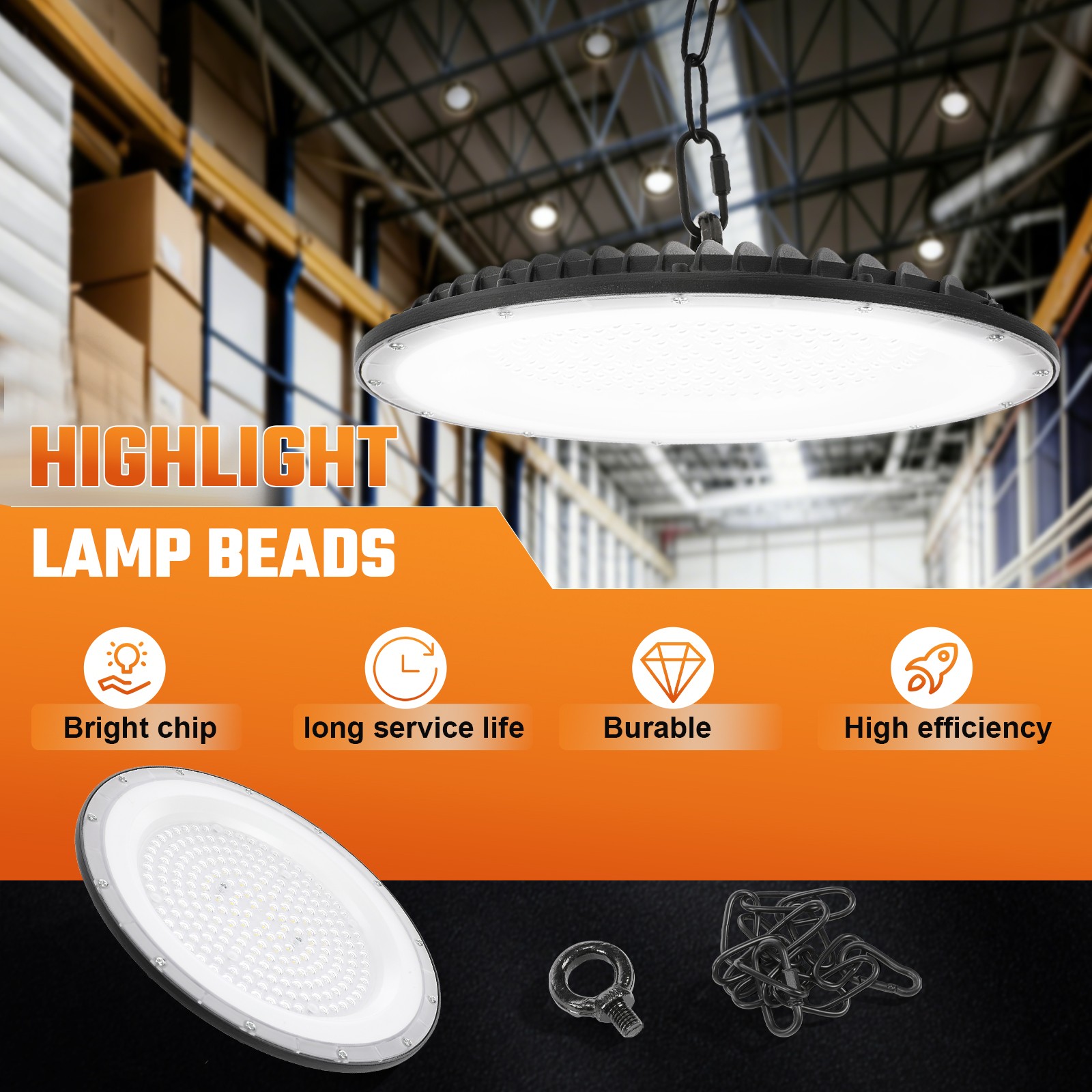 10-Pack 300W UFO LED High Bay Light Shop Industrial Commercial Factory Warehouse
