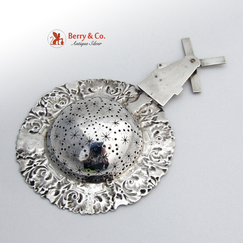 Dutch Windmill Tea Strainer 833 Standard Silver 1899