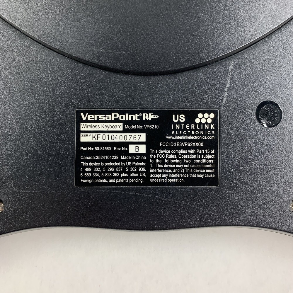 Versa Point Wireless Keyboard with Built-in Mouse VP6210 Untested