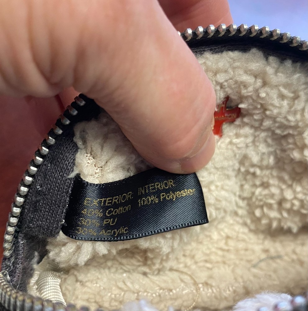 FuzzyNation German Shepherd Small Zippered Pouch with keychain; cotton back
