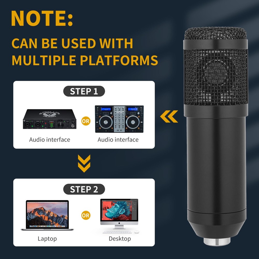 Condenser Microphone,Professional USB Microphone Plug & Play PC Computer Micr...