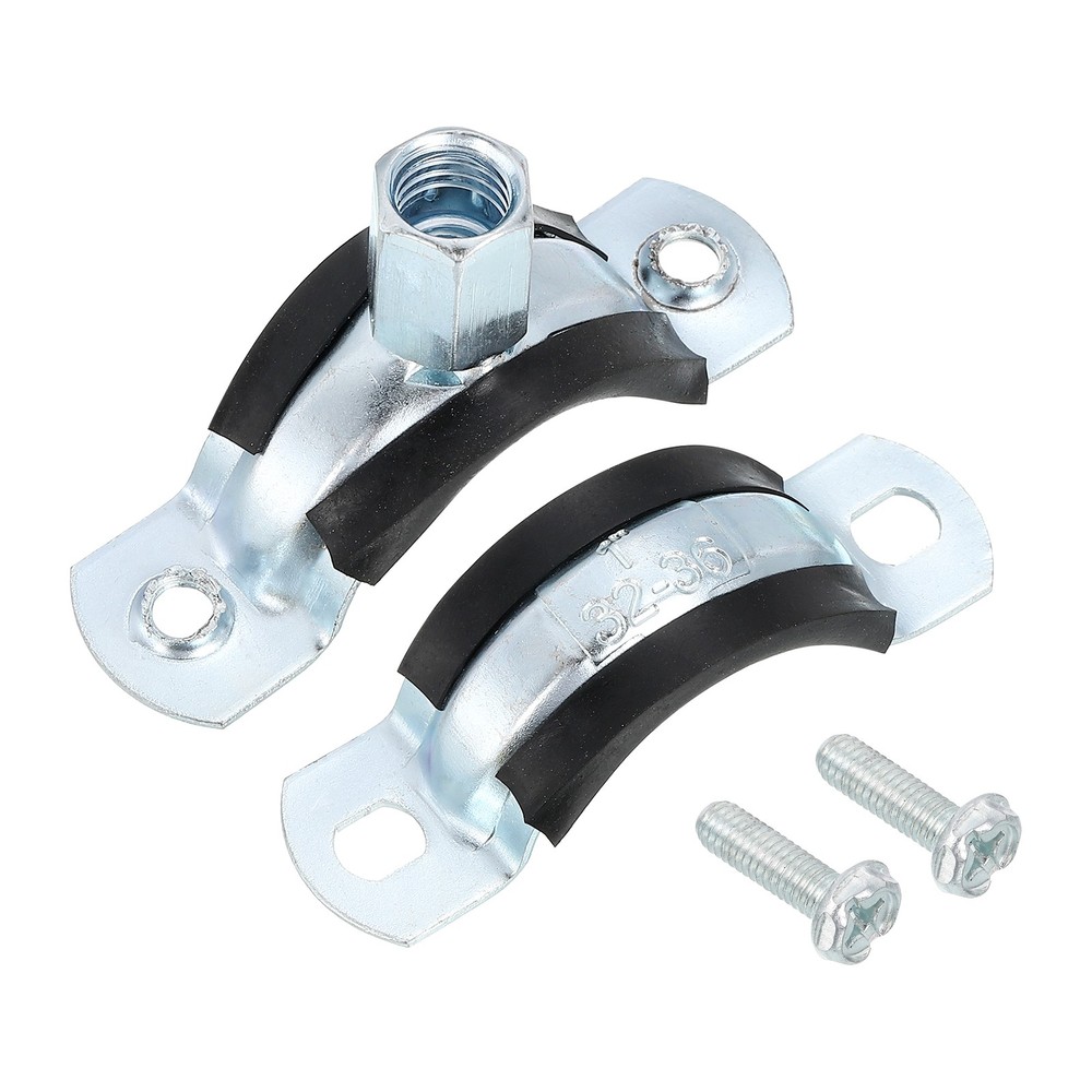 6 Pcs Adjustable Pipe Bracket Clamp, 1-1/4"(32mm) Wall Ceiling Mount Support