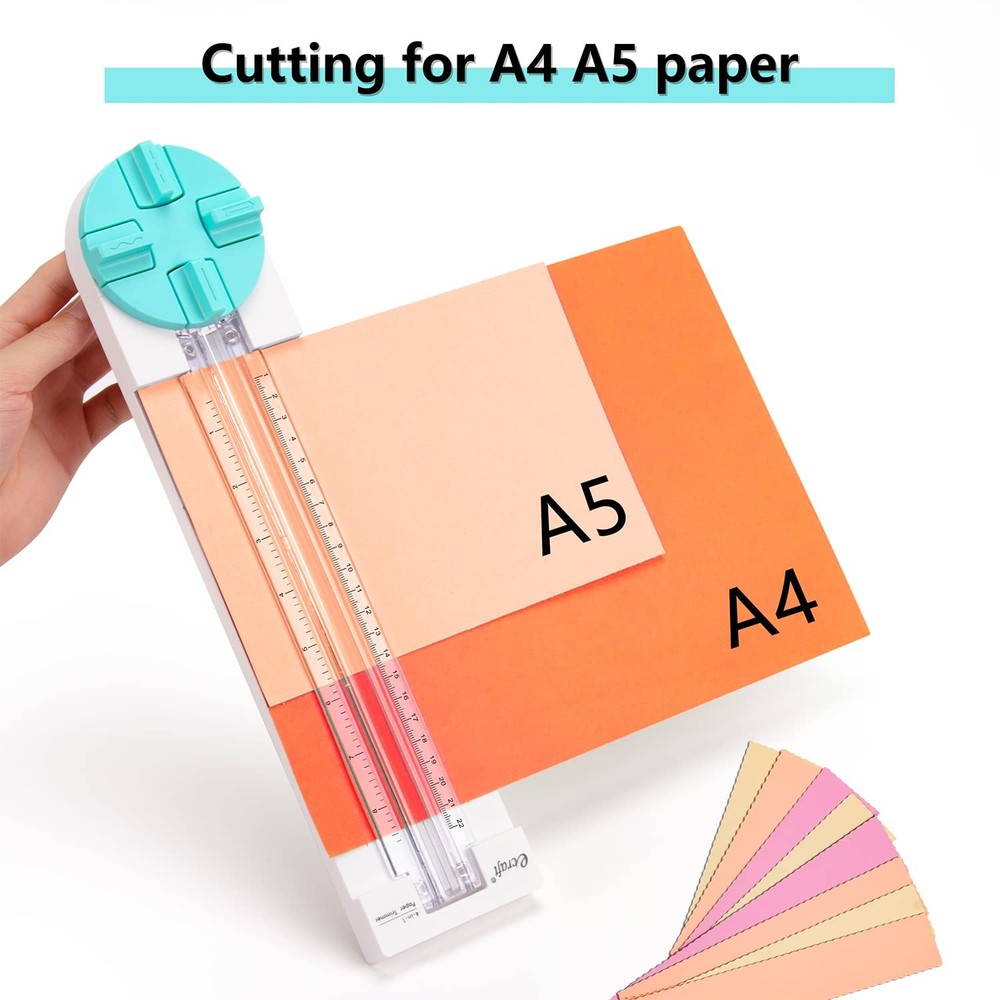 Paper Trimmer Craft Paper Cutter: 4 Style Multi-Function Scrapbooking Tool wi...