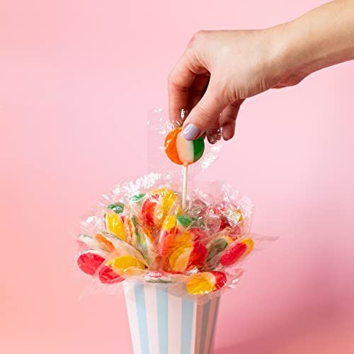 Fruit Lollipops - 2 Pound Bulk Pack (80 Count) - Assorted Fruit Flavored Hard Ca