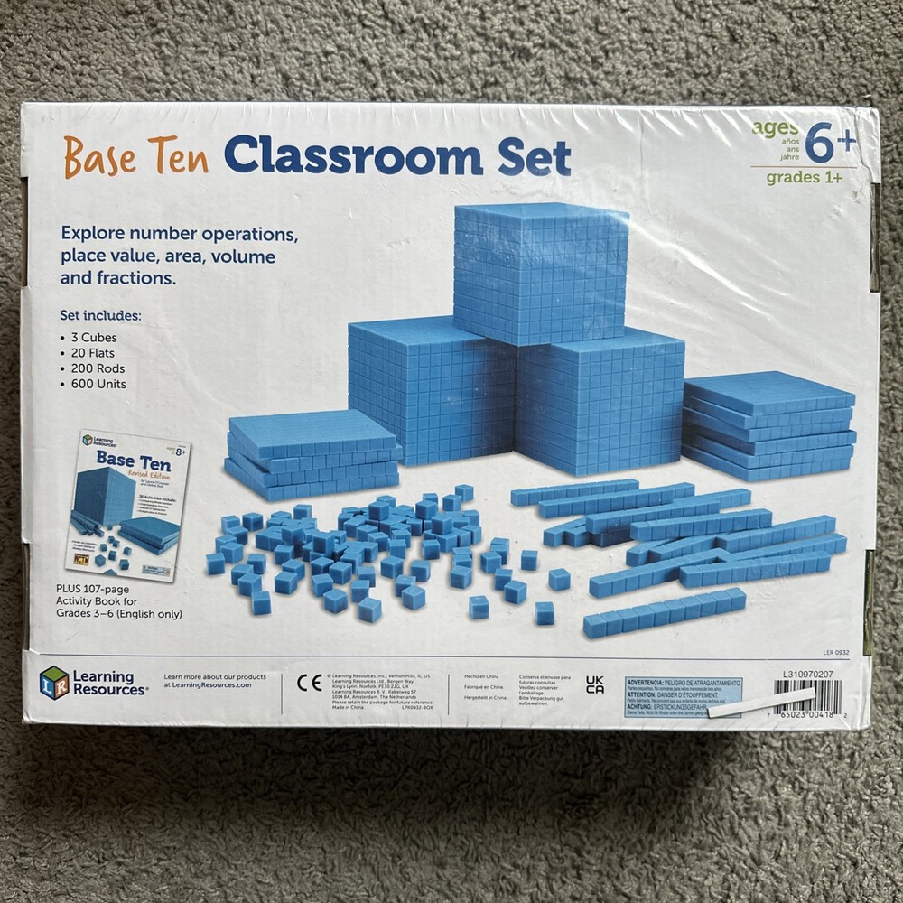 Learning Resources Base Ten Blocks Classroom Set Grades 1+ Ages 6+, 823 Pc STEM