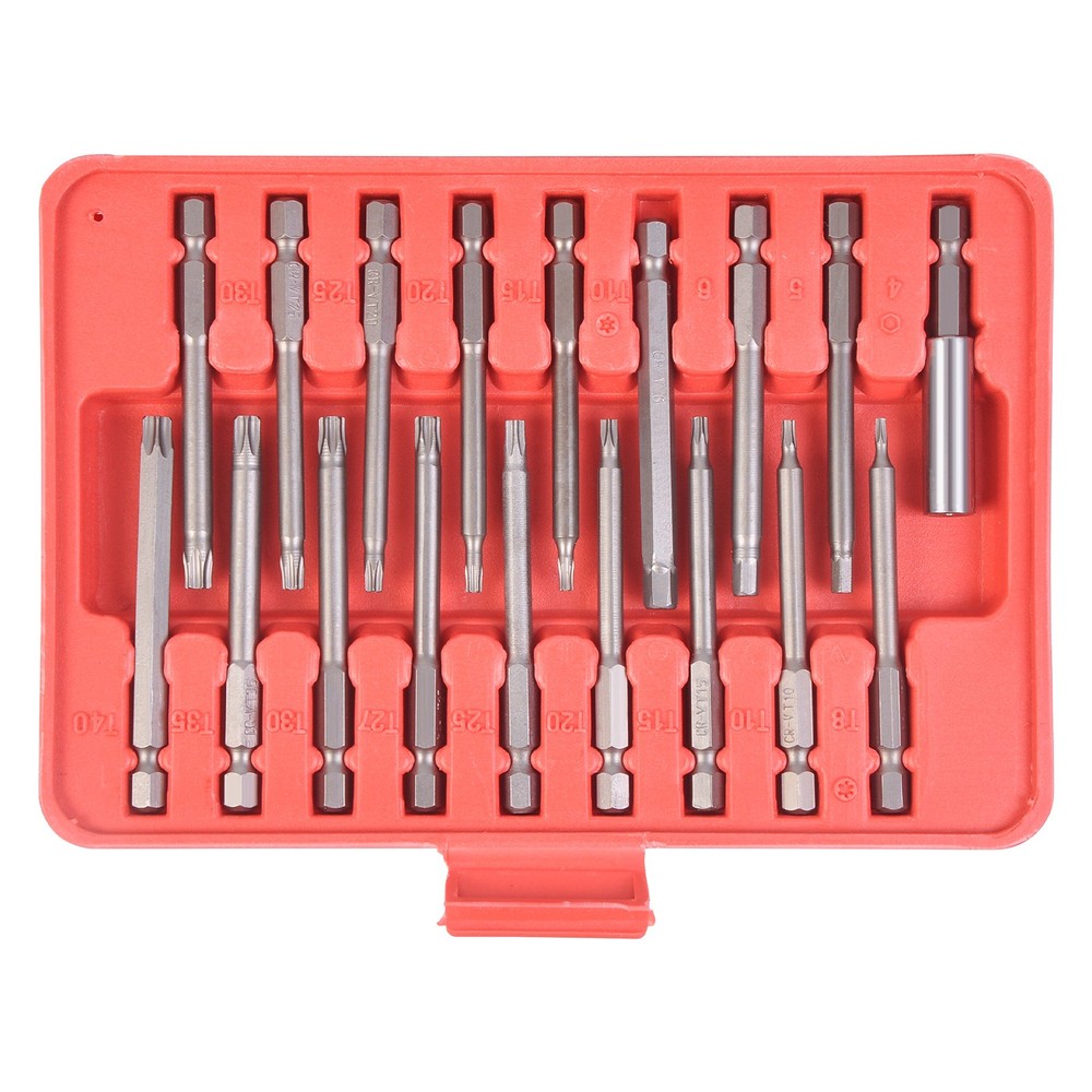 50Pcs Extra Long Security Bits Kit Hex Torx Star Spline Flat Screwdriver Bit Set