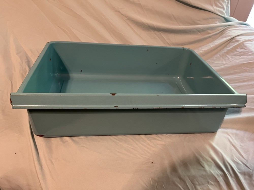 Vintage Refrigerator Drawer Enamel Coated