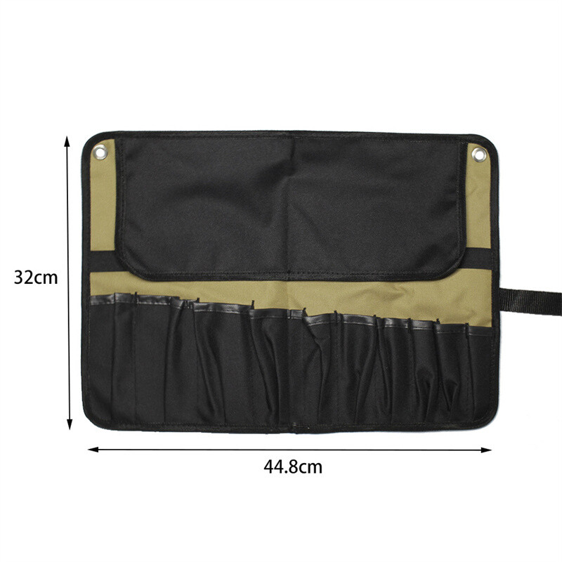 Roll Tool Pouch Rolling Tool Hanging Bag Multi Pockets Spanner Wrench Organizer