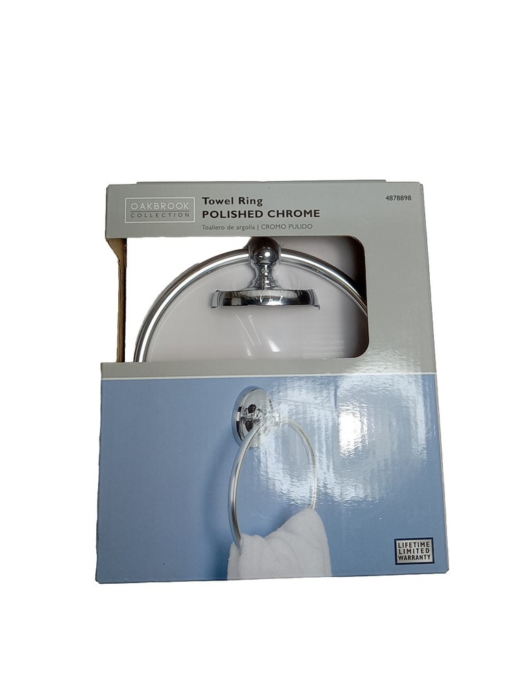 Oakbrook Collection Polished Chrome Towel Ring