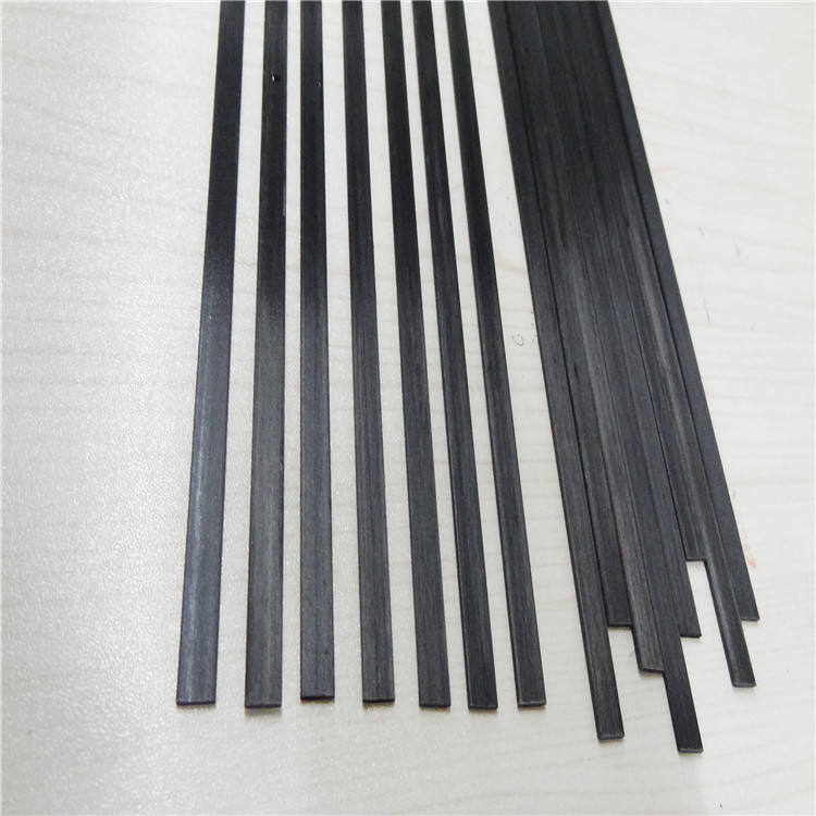500mm Pultruded Carbon Fiber Flat Shape Solid Bar Strip Multi Sizes