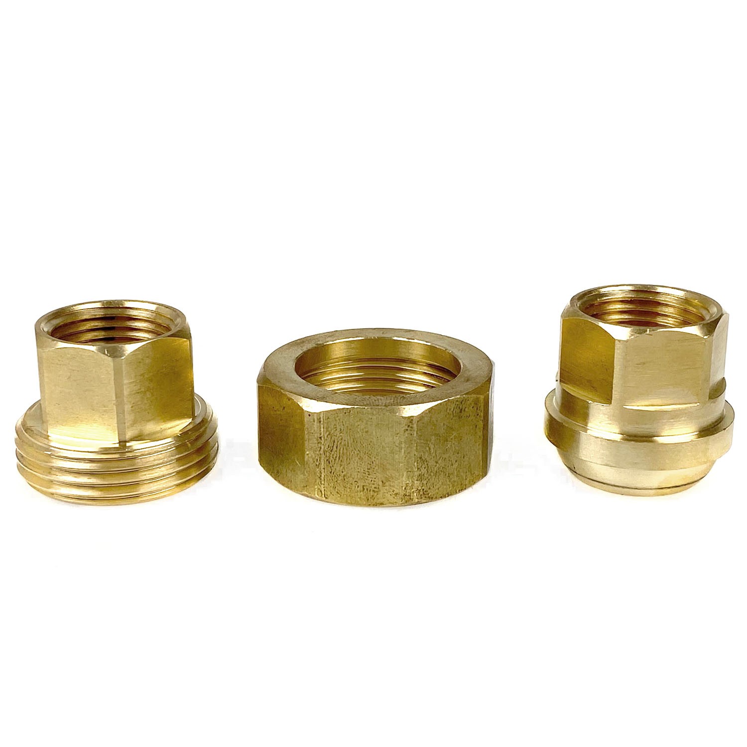 1/2" NPT Female Solid Brass Three Piece Pipe Union Fitting Adapter
