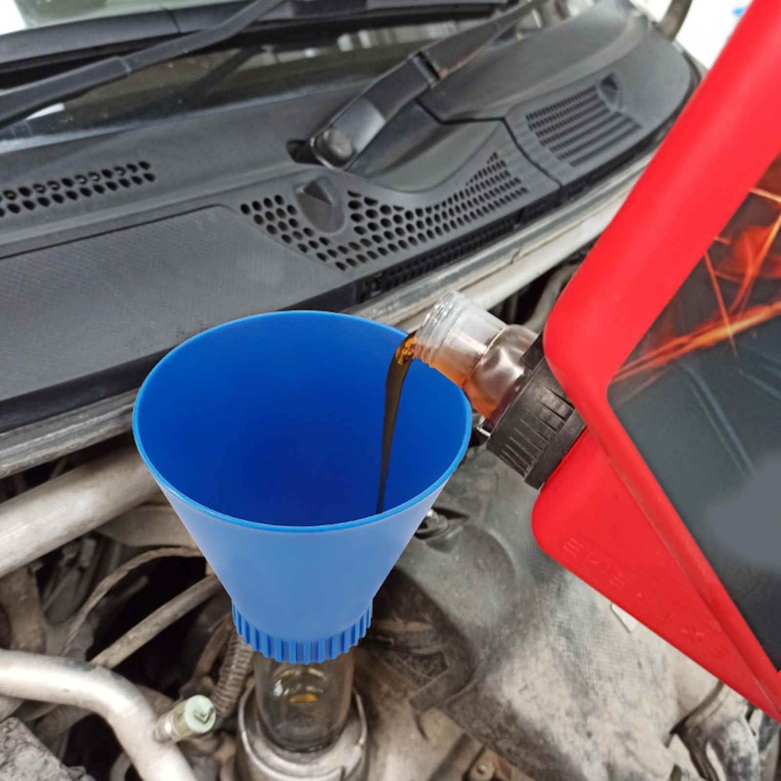 Hands Free Locking Oil Funnel No Spill Threaded Adapter for Toyota Lexus Scion