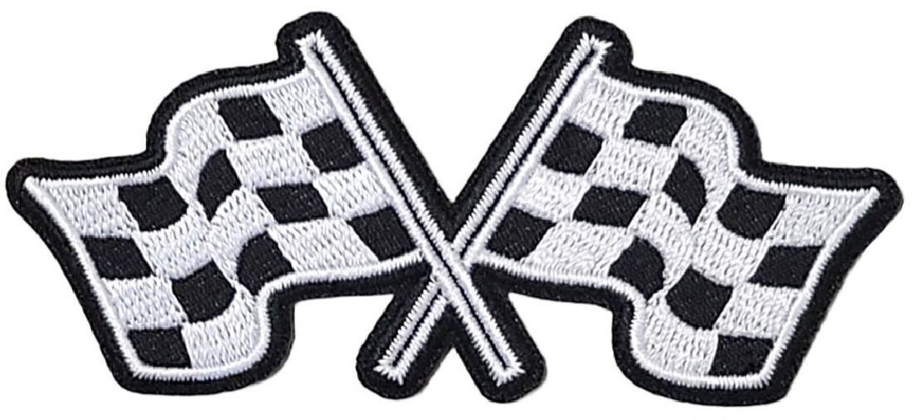 Corvette C8 Racing Checkered Flag Old Guys Rule PATCH -3PC SET IRON ON OR SEW