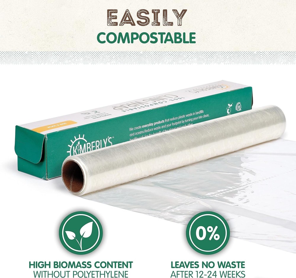 Compostable plastic wrap – 99ft x 12inch roll