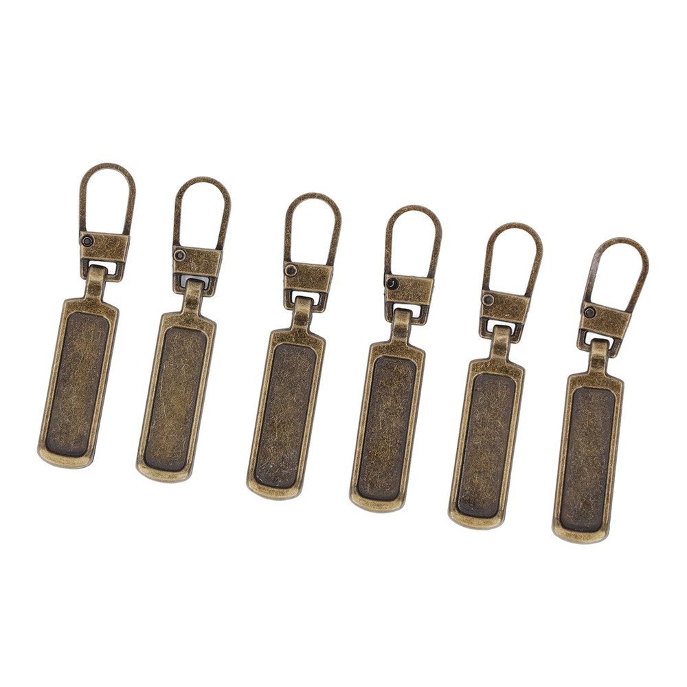 § Bronze 6Pcs Zipper Pull Tab Rustproof Detachable Colred Zipper Pull