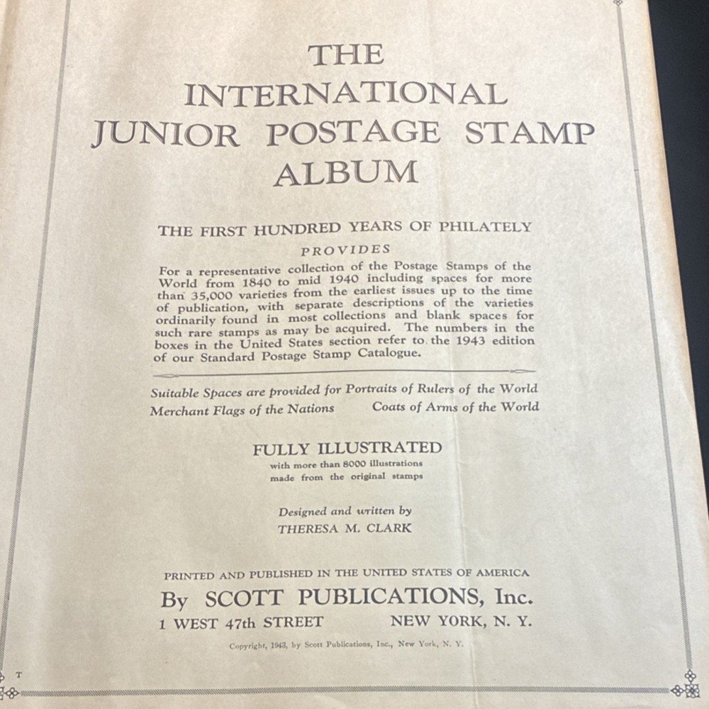 SCOTT International Junior Postage Stamp Album 1943 Fully Illustrated
