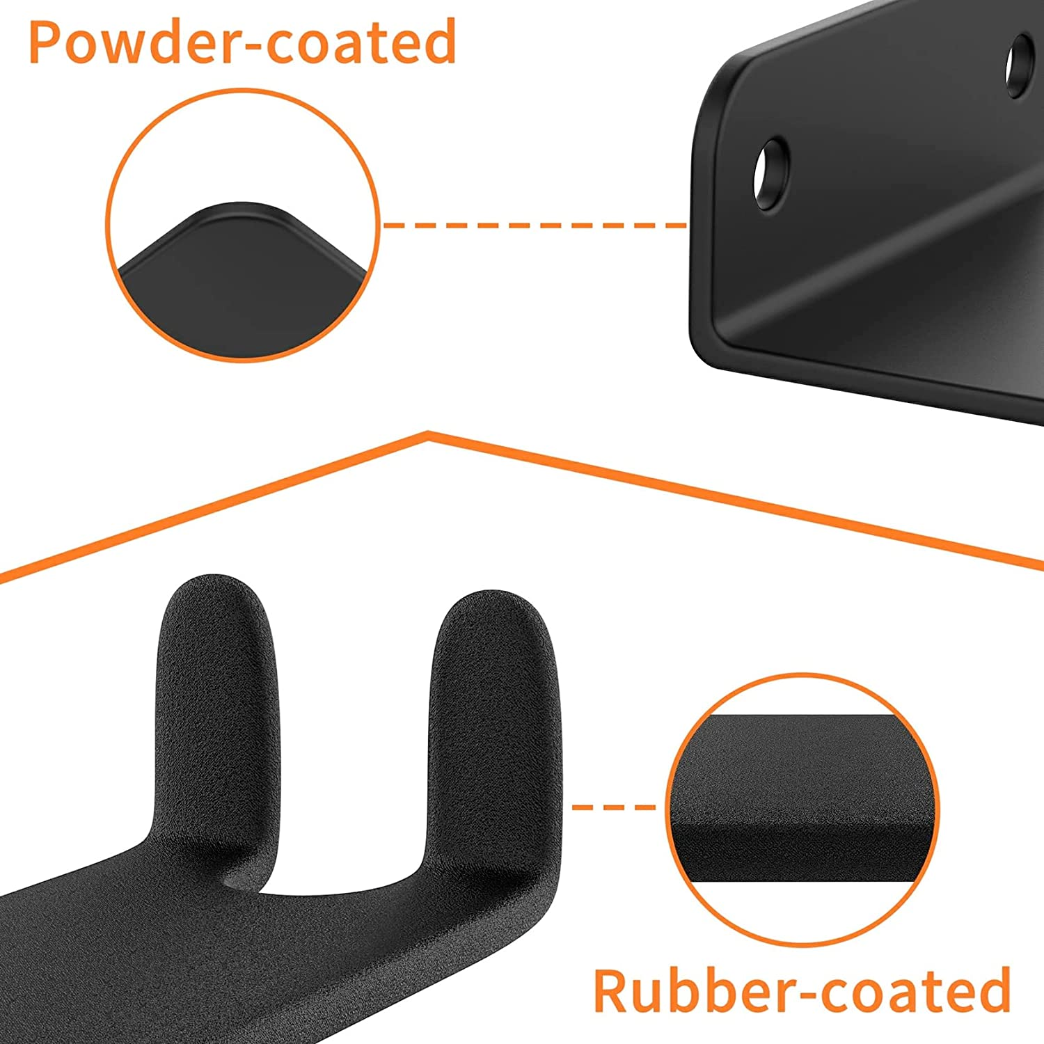 3 Pack Bike Pedal Hanger Wall Mount, Heavy Duty Horizontal Bike Rack for Garage