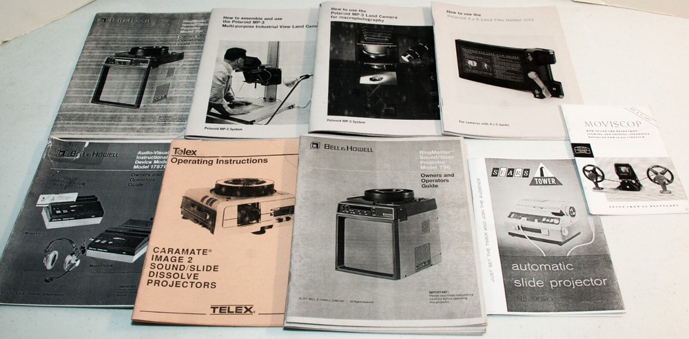 12 Misc. Camera & AV Equipment Users, Operators Manuals