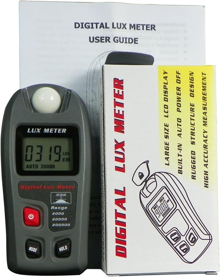 Compact Light Meter with Auto/Manual Range - Ideal for Home & Office Lighting