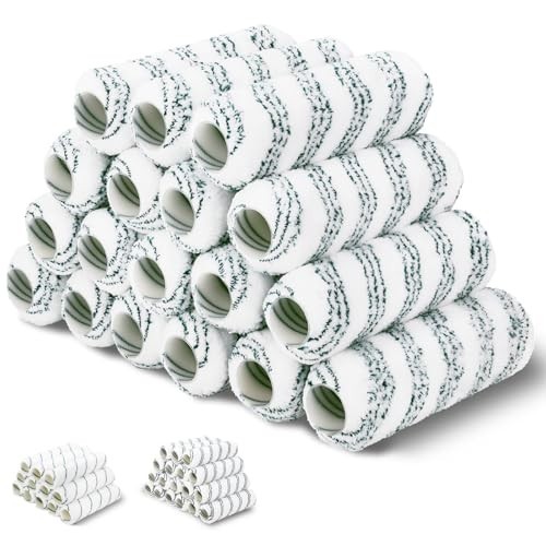 18 Pack Microfiber Paint Roller Covers 9" x 3/4" - High-Capacity for Rough Surfa