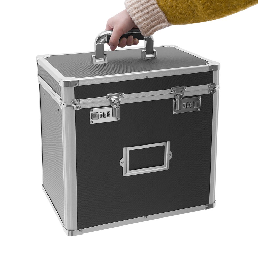 Fireproof Document Box with Lock File Storage Organizer Box Waterproof Safe Box