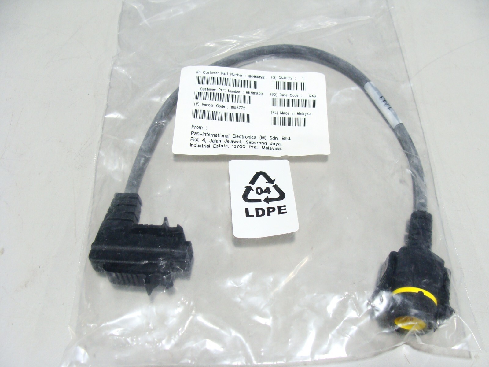 New - Motorola HKN6189B Direct Entry Keypad Cable, DEK to O5 Control Head