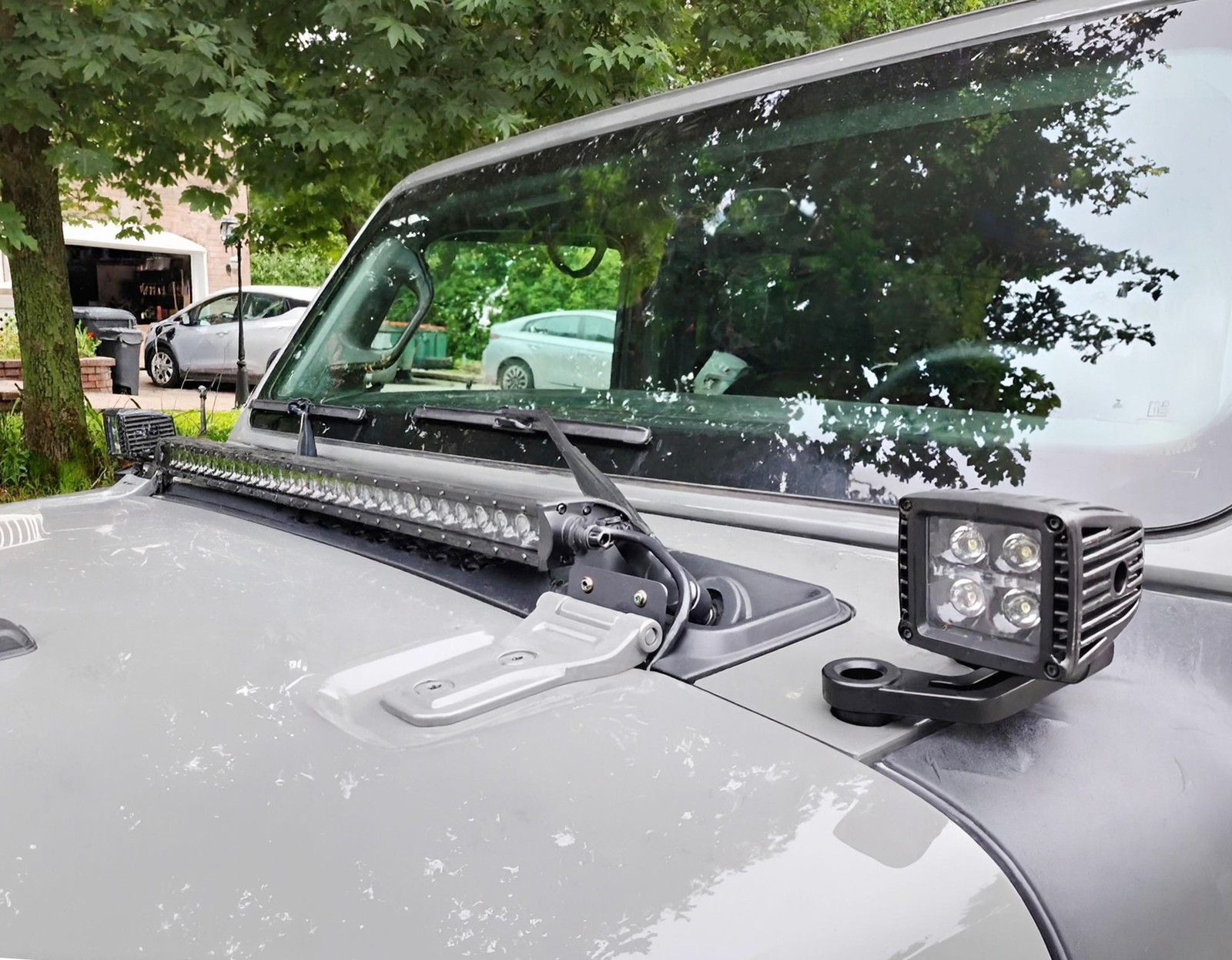 Hood Mount Ditch Pod Light Bracket Hardware For Jeep 18+ Wrangler, 20+ Gladiator