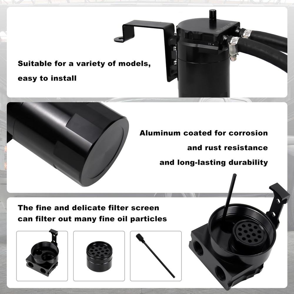 RULLINE Air Oil Separator, Catch Can Compatible with 2014-2018 Basic