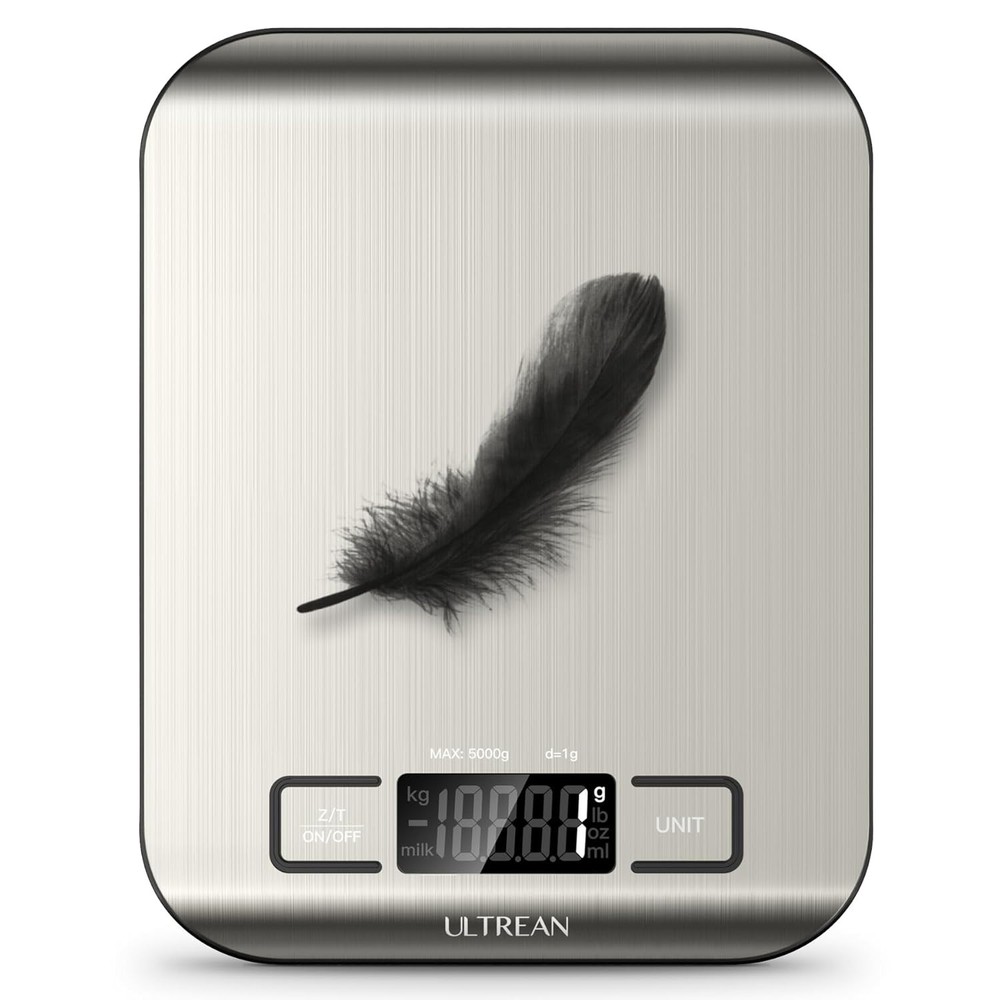 High Precision Kitchen Scale - Tare Function & Slim Design, 304 Stainless Steel