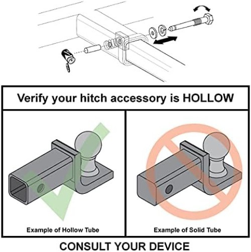 5/8in Threaded Keyless Locking Hitch Pin for Class IV Towing - Quiet Performance